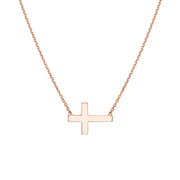 Sideways Mini Cross Adjustable Necklace