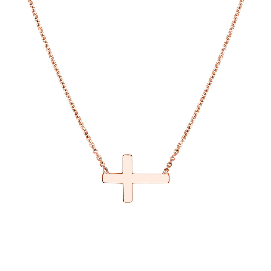 Sideways Mini Cross Adjustable Necklace