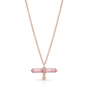 14k Gold Tri-Color Tourmaline & Diamonds Necklace